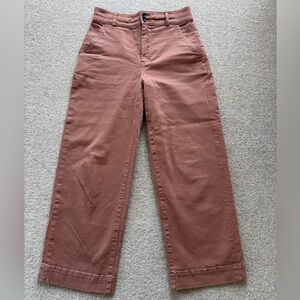 Everlane Organic Cotton Wide Leg Crop Pant - Rosewood